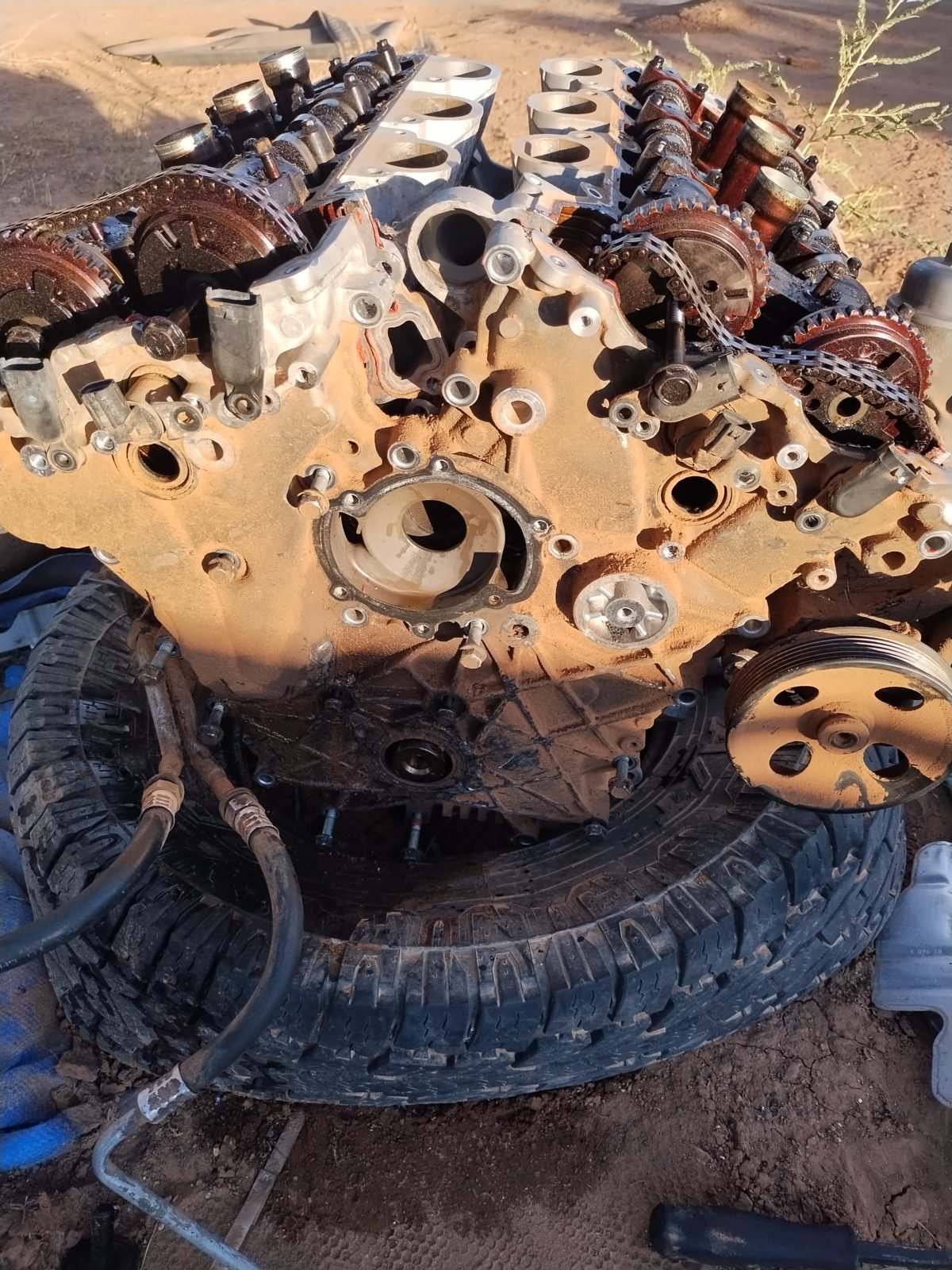 Engine repair assessment on an older vehicle in Atlanta